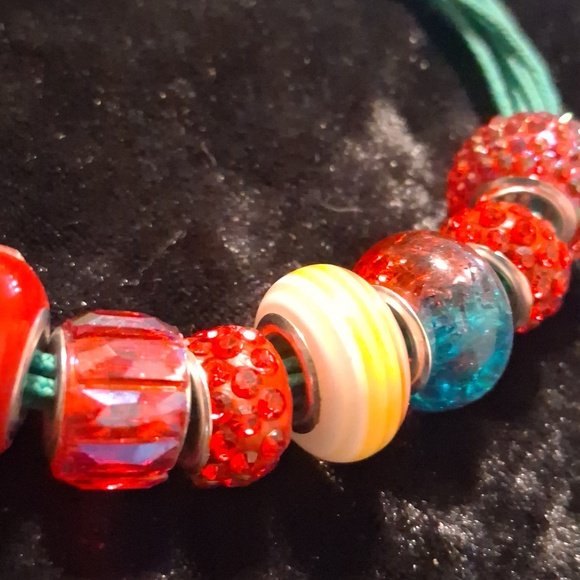 Pandora Bracelet Green and Red Charm S Are Not Pandora - Picture 4 of 10